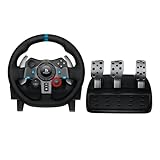 Logitech G G29 Driving Force volante da corsa e pedali con ritorno di forza dinamico reale, leve al volante in acciaio inox, coprivolante per PS5, PS4, PC, Mac - Nero