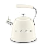 Smeg, Bollitore per Piano Cottura WKF01CR, in Acciaio Inox, Capacità 2,3L, Coperchio Removibile e Beccuccio Dosatore, Anche per Induzione, Crema