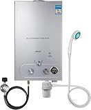 Scaldabagno a Gas GPL con Modalità Inverno ed Estate Caldaia a Gas GPL da 12kW a Parete senza Serbatoio Scaldacqua Istantaneo Display a LED(6L) [Classe di efficienza energetica A]