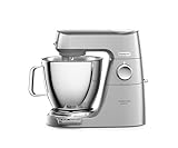 Kenwood Titanium Chef Baker XL KVL85.224SI, Impastatrice Planetaria, Bilancia Integrata, Doppia Ciotola in Acciaio Inox da 5L e 7L, Frullatore, Tritacarne 4 Strumenti di Miscelazione, 1200W, Argento