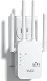 Ripetitore WiFi 1200 Mbps, 5GHz/2.4GHz Dual-Band Wireless Extender Potente, WiFi Amplificatore con 4 Antenne, Porta Gigabit Ethernet, WPS, Supporta 3 Modalità, Compatibile con Tutti i Box Internet