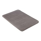 Amazon Basics Tappeto Bagno Antiscivolo in Memory Foam, Tappetino Doccia Ultra Morbido, Assorbente, ad Asciugatura Rapida, Lavabile in Lavatrice, 43x61 cm, Grigio Scuro
