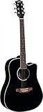 Eko - RANGER CW EQ BLACK Chitarra Acustica Elettrificata Fasce e Fondo Tiglio Manico Betulla, Colore Nero