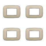 4 Pezzi Placche Compatibile Con Bticino Axolute, Modello Orbis Serie Ovale (3 Moduli/Posti, Sabbia)