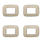 4 Pezzi Placche Compatibile Con Bticino Axolute, Placche Plastica Ovale (3 Posti/Moduli,Sabbia)