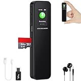 Ainiv 64GB Registratore Vocale Digitale, Registratore Audio con Lettore di Schede, Registratori Vocali Portatile per Lezioni, Meetings, Riunioni, Classi, Registrazione One-Touch, Lettore MP3