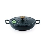 Salter Chester Casseruola Bassa in Ghisa – Verde, 30CM, Coperchio Autoabbracciante, Dutch Oven, Da Piano Cottura a Forno, Adatta a Tutti i Tipi di Piano Cottura Inclusa Induzione, Capacità 2.8L