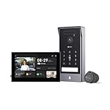 EZVIZ 4K Citofono con Apriporta e Monitor a Schermo Tattile, Bus a 2 Fili, Campanello con Telecamera, Rilevamento Palmo/Faccia, Sblocco via APP/Scheda/Parola d'Ordine, Visione Notturna, HP7 Pro