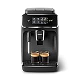 Philips Serie 2200 Macchina per Espresso Automatica - 2 Caffè, Display Touch, Montalatte Classico, Macinacaffè in Ceramica, Nero Opaco (EP2220/10)