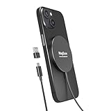 Caricatore Wireless Magnetico 2 in 1 – Design Ultra Sottile in Lega di Alluminio Compatibile con iPhone 16/15/14/13/12 (tutti i modelli) e AirPods 4/3/2/Pro (Nero)