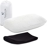 Third of Life VOLAR Cuscino da viaggio in memory foam, Piccolo cuscino cervicale ergonomico e ortopedico, Federa termoregolante, Poggiatesta per viaggiare o per dormire in campeggio, 40x25x10cm