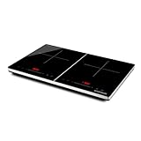 G3 Ferrari G10209 Energiko Duo Fornello a Induzione, 1800W +1700W, Design sottile, Temperatura regolabile, Booster, Timer, Display Digitale, Blocco di sicurezza, Nero/Grigio Argento