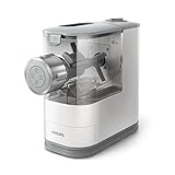 Philips Macchina per la Pasta - Completamente Automatica, con Auto Pesatura, 4 Trafile, Bianco/Champagne (HR2345/19)