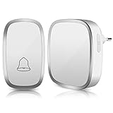 Campanello senza fili esterno impermeabile, Vegena Campanello senza fili per porta d'ingresso, 300m di portata Campanello per porta d'ingresso senza fili Ring Doorbell, 36 melodie 4 livelli di volume
