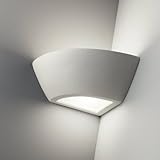 MAZZOLA LUCE Applique angolare lampada per angolo parete gesso bianca moderna verniciabile e27 per interni