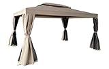 Gazebo da Giardino in Alluminio con Tende Laterali e Zanzariere (3 X 4 MT)