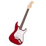 Fender Squier Debut Series Stratocaster Chitarra Elettrica, Chitarra per Principianti, con garanzia di 2 anni, Raso Rosso Dakota