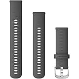 Garmin Cinturino Originale serie Venu 2, Forerunner 255, 745 e vivoactive 4, 22mm, Sgancio rapido, Silicone, Shadow Gray & Silver