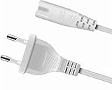 FSKE 2m Cavo Alimentazione IEC320 C7 con 2 Poli Spina Euro per PS5 PS4 PS3, TV Monitor Samsung Philips Sony LG Sharp, PC Portatile Adattatore, Sonos PLAY 3 5, Stampante HP, Radio ecc. Bianco