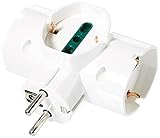Vimar RI.00316.B Adattatore elettrico multiplo verticale, 3 prese universali con protezione bambini SICURY, spina Schuko 2P+T 16 A combinata standard tedesco e francese