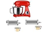 Impastatrice planetaria 7 litri KM1510 DCG 1800W con accessorio spaghetti, sfogliatrice (Red)