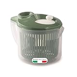 Snips | Centrifuga Lava & Asciuga| Centrifuga Per Insalata | Centrifuga Per Insalata Con Scolo dell'Acqua dal Coperchio |3 LT | 19,5 x 26,5 x 19 cm | Colore Verde|Made in Italy | Bpa Free
