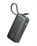 Anker Nano Power Bank Ricarica Rapida, 10000 mAh, con Cavo USB-C Integrato, PD 30 W, Potenza Massima con 1 USB C 1 USB-A, Compatibile con iPhone 17 pro max/16, MacBook, Samsung, iPad e Molto Altro