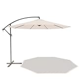 Arreditaly Ombrellone 3x3 M Decentrato Retrattile Braccio Rotabile 360° Chiusura Manovella Base A Croce Giardino Esterno Piscina Bar In Acciaio Inossidabile Telo 180 g/m2 Impermeabile Anti UV (Panna)