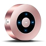 XLeader Mini Cassa Bluetooth (con Custodia da Viaggio, Design Touch) supporto Ingresso Aux, Micro SD, Microfono, Suono Cristallino e Bassi Ricco, 15 Ore di Riproduzione, per iPhone,Ufficio,Regali,Rosa