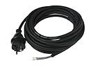 as - Schwabe Cavo di collegamento per trapani – 3 m in gomma H05RN-F 2 x 1,0 mm – Spina per contorno con cavo – Cavo adattatore con terminali – cantieri e commerciali – IP44 – nero 70532