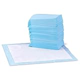 Amazon Basics Tappetini per l'addestramento di Cani e Cuccioli, Design a 5 Strati a Prova di perdite con Superficie ad Asciugatura Rapida, Dimensione Standard, Confezione da 100, Blu/Bianco