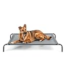 lionto Lettino rialzato per Cani Ideale per Giardino e Outdoor, (L) 114x76 cm Grigio