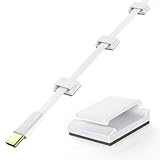 AGPTEK Fermacavi Adesivi, Clip per Cavi Elettrici, Fermacavi Muro e Porta Cavi per Scrivania e TV, Organizzatori di Cavi per Casa e Ufficio (60 Pezzi, Bianco)