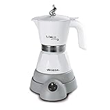 Ariete 1358 Moka Aroma - Moka elettrica 2/4 tazze - Base cordless - Autospegnimento - Mantenimento temperatura per 30' - 400 Watt - Bianco