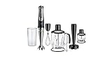 Braun MultiQuick 9 - Frullatore a Immersione Anti Splash, Selezione di Velocità Precisa, Active PowerDrive, Frullatore a Caraffa, Tritatutto, Bicchiere 600 mL, 1200W, Nero (MQ9147X)