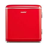 COMFEE' RCD50RE2EURT(E) Frigorifero piccolo 47Litri, Design retrò, Mini frigo tavolo mono porta, Termostato regolabile, Silenzioso, Adatto a casa, ufficio e hotel, Rosso