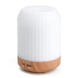 Romon Diffusore di Oli Essenziali, Diffusore Profumo Ambiente 250ML, Diffusione Elettrico di Oli Essenziali ad Ultrasuoni con Umidificatore d'Aria a 7 Colori LED per Appartamento Ufficio Casa Yoga