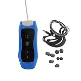 GeKLok - Lettore musicale impermeabile MP3, radio FM sotto l'acqua con cuffie subacquee, ricaricabile USB 2.0, supporta fino a 8 GB (blu)