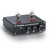 Fosi Audio X4 Preamplificatore Phono a valvole HiFi, Preamplificatore Hi-Fi a valvole per cuffie, JAN 5725W a valvole per giradischi MM, BOX X4 Guadagno Audio Stereo per Audiofili Phono