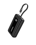 Anker Power Bank 10000mAh 30W, Caricabatterie Portatile ad Alta Velocità con cavo USB-C Integrato, per iPhone 17 Pro Max/16/15, MacBook, Galaxy e Altro(10000mAh, Nero)