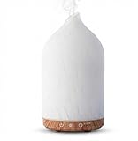 MULIN Diffusore di Oli Essenziali in Vetro, 100ML Diffusore Aromaterapia ad Ultrasuoni Ultra Silenzioso, 7 Colori LED, Senza BPA, Profumatore Ambiente per Relax e Benessere