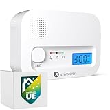 Smartwares Rilevatore di Monossido di Carbonio - Sensore di 10 anni - Batterie da 3 anni - con Display e Pulsante test - FGA-13041