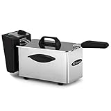 Orbegozo FDR 16, Friggitrice ad olio 1,5 litri, 1500 W, termostato regolabile, facile da pulire, posizione di scarico dell'olio, maniglie laterali cool touch, acciaio inossidabile
