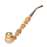 Pipa fatta a mano in legno – lunga pipa 100% naturale per tabacco con coperchio in metallo – regalo fatto a mano per amanti del tabacco e delle erbe.