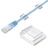 AGPTEK Fermacavi Adesivi, Clip per Cavi Elettrici, Fermacavi Muro e Porta Cavi per Scrivania e TV, Organizzatori di Cavi per Casa e Ufficio (100 Pezzi, Trasparente)
