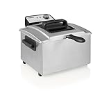 Princess Friggitrice, capacità 5 litri, 3270 W, tecnologia zona fredda, finestra di visualizzazione, acciaio inox, doppio termostato, facile da pulire, parti rimovibili, 01.184090.01.001