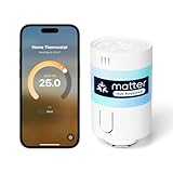Meross Matter Termostato per radiatore opaco richiede un hub extra, Valvole Termostatiche WiFi Valvola Termostatica per Termosifoni con Controllo Vocale per Siri Alexa Google, Termovalvole Smart