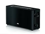 Braun - Tostapane PurEase HT3110BK - Tostapane per pane 1000 W, 2 slot, 7 livelli di potenza, griglia superiore smontabile, raccoglitore, colore: nero