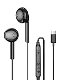 MAS CARNEY Cuffie con Filo Tipo C TH9, Auricolari In-Ear con Filo e Mic Auricolari USB C per Samsung Galaxy A16 A17 A26 A36 A53 A56 5G A35 Z Fold7 6 5 Flip S25 S24 S23 S22 S21 Ultra FE iPhone 17 15 16