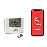 VEMER VE715900 THERMO GSM – Termostato GSM da Parete con Controllo Remoto via APP e SMS, Alimentazione 230V con Batteria Tampone, Bianco